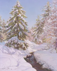 Schneeszene in Frankreich